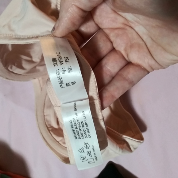 Delmira Size 34E Bra Style W581C Floral mesh beige pink Underwire NWOT. - Picture 5 of 5